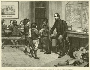 何百人もの子供たちが押し寄せ、オルガンを置いて30分ほど寝そべっていた（彫刻 作： Italian School