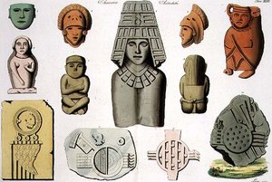 中央アメリカの古代遺跡、「The History of the Nations」よりプレート46（アクアチント） 作： Italian School