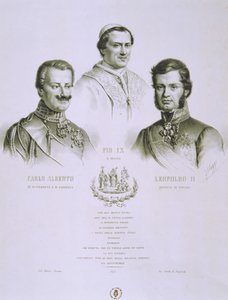チャールズアルバート、Pius IXおよびLeopold II、1848 作： Italian School