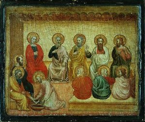 弟子たちの足を洗うキリスト、アレッツォ、1390年頃 作： Italian School