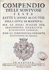 ゴンザーガ家の王子がマンチュアで開催した祝賀会を記した年代記（1608年 作： Italian School