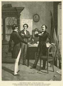 ミラノの5日間、1848年3月21日（エングレーヴィング 作： Italian School