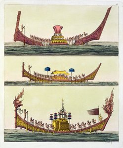コーチン中国船、ジュリオフェラーリオ作のルコスチュームアンシアンエモデルヌのイラスト、c.1820s-30sを発行 作： Italian School