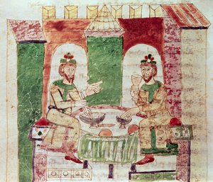 コーデックス142リヴレ16第4章金持ちの表、ラバヌスマウルス作のドウニヴェルソ（c.780-856）1023 作： Italian School