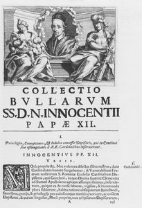 教皇インノセント12世の教皇書簡集(エングレーヴィング) 作： Italian School