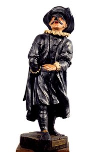 コメディア・デラルテ：セラフィン劇場のバランツォーネ（ボローニャの博士）（ボローネ）のキャラクター。18世紀のイタリア派の多色木彫。パリ、カルナヴァレ美術館