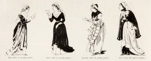 1893年2月19日XX、N。8、N. 8、LIllustrazione Italianaからのヴェルディ作のオペラFalstaffの衣装 作： Italian School