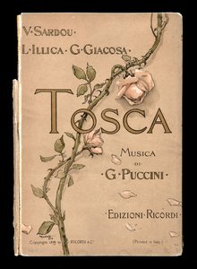 表紙は、ジャコモ・プッチーニ作「トスカ」のLibretto della Tosca, Edizione Ricordi, Italy。 作： Italian School