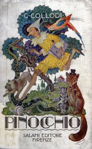 1920年頃、Salani editoreが編集したカルロ・コッローディの本『ピノキオ』の表紙。 作： Italian School