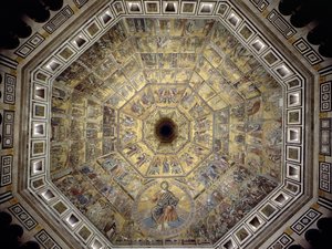 サンジョヴァンニ洗礼堂のキューポラ（モザイク） 作： Italian School