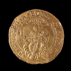 遺伝子共和国の通貨：20ダブルゴールド。直径58mm。 1645.戻る。ストラーダヌオーヴァの遺伝子博物館