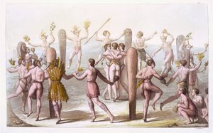 バージニア州先住民の踊り、1820年頃 作： Italian School