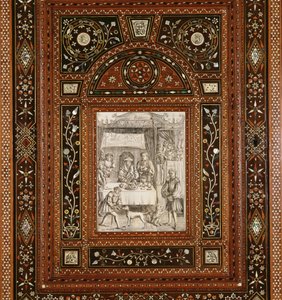メムリング（1433-94年）の後、メアリークイーンオブスコッツ（1542-87）およびフランシスII（1544-60）に結婚祝いとして贈られた象牙（木製および象眼象牙）の象牙の彫刻の詳細（ 162449を参照） 作： Italian School