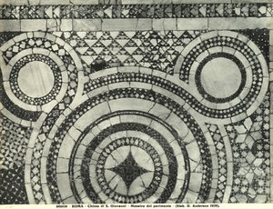 ローマ、サンジョバンニ・イン・ラテラノ大聖堂のコスモテスク床の詳細（モザイク画 作： Italian School