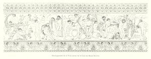 キルヒャー博物館のシストの周りのフリーズの展開図（エングレービング 作： Italian School