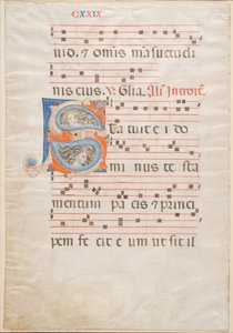 漸進的な二重葉、c.1325（ベラムにインク、テンペラ、金箔） 作： Italian School