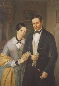 婚約中のカップル、マルナート 作： Italian School