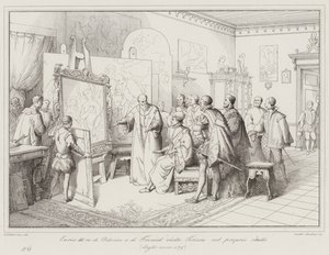 ポーランドとフランスの王、ヘンリー3世がティツィアーノの書斎を訪れる 作： Italian School