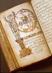 エルサレムの入り口 ボローニャ派の手稿。(MS.123-Foglio 54 v) 11世紀 ローマ、ビブリオテカ・アンジェリカ 作： Italian School
