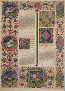 Fol.108v ボルソ デステ聖書の預言者マラキの本。 Vol 2 (ベラム)