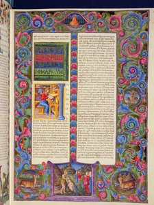 Fol.149r ボルソ デステ聖書からのマルコの第二福音書。 Vol 2 (ベラム) 作： Italian School