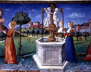 Fol.34v The Archangel Raphael Visit Mary (vellum) 作： Italian School