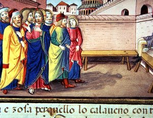 Fol.51v キリストがカファルナオに入る (ベラム) 作： Italian School