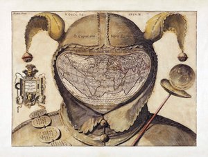 フールズ・キャップ・ワールド・マップ 1590年頃（エングレーヴィング 作： Italian School