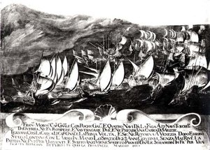 フランシスコモロシーニ将軍（1618〜94年）とヴェネツィア艦隊、クレタ島沖のトルコ艦隊との遭遇、1661年5月
