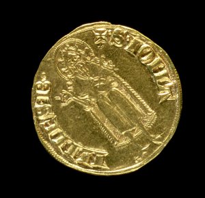 聖ヨハネ洗礼者ヨハネ、フィレンツェ、1252年を描いた金フロリン（裏）（表は83495を参照）