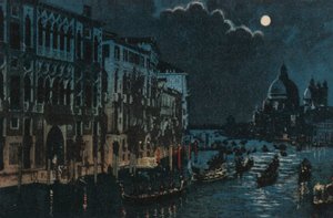 大運河とサルート（カラーリトグラフ） 作： イタリア語学校