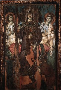 クレマンスの聖母またはマドンナテオトコス絵画のアイコンal "encaustic ettemperaトラステヴェレの聖マリア教会8世紀 作： Italian School