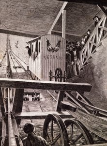 ナポリのヴェスヴィオ山にケーブルカーが開通しました。 作： Italian School