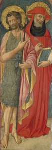 洗礼者ヨハネと聖ジェローム、1430年頃（ポプラ材のテンペラ） 作： Italian School