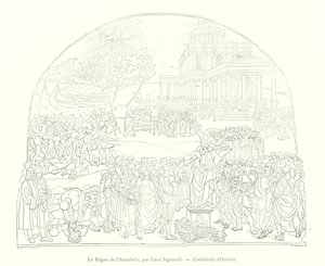 ルカ・シニョレッリによる「反キリスト教の支配」（オルヴィエートの大聖堂）（彫刻作品 作： Italian School