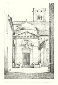 ラヴェンナのダンテの墓、1780年に建てられたファサード、ラヴェンナの建築家モリジアによるもの（彫刻