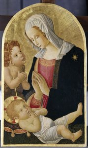 聖母子と洗礼者ヨハネ、1460年頃（ポプラ材のテンペラ） 作： Italian School