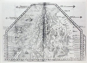 スカンジナビアの地図（オラウス・マグヌスのアトラスより 作： Italian School