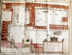 1580年のヴェネツィア・アーセナルの地図。 作： Italian School