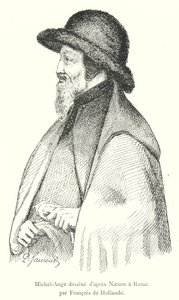ローマの自然から描かれたミケランジェロ by フランシス・オブ・ホランド（エングレーヴィング 作： Italian School