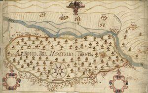 モンテロ、地図、18世紀、イタリア、ヴェネト州 作： Italian School