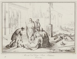 ドージェ、ピエトロ・トラドニコの死（864年）（エングレーヴィング 作： Italian School