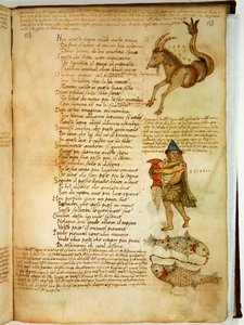 Ms Ital 483 P.4.7 f.158r 山羊座、水瓶座、魚座、ファツィオ デッリ ウベルティ作「ディッタモンド」より (ベラム)