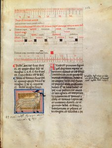 Ms Latin 7272 fol.112 14世紀の3月の照明付きカレンダーページ 作： Italian School