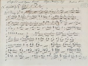 ドニゼッティ作曲「ポリュート」の楽譜（紙にインク 作： Italian School