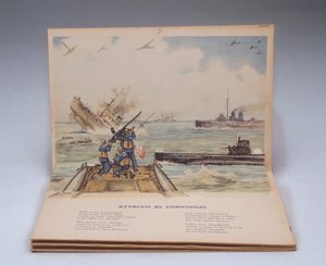 海戦、絵本『I nostri soldati（私たちの兵士たち）』より立体イラスト 作： Italian School