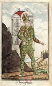ヴォルフガング・アマデウス・モーツァルト（1756-91）のマジック・フルートの鳥キャッチャー・パパゲーノ、