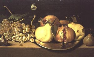 洋ナシ、ブドウ、ザクロ 作： Italian School