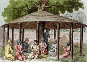 ペルシャのスーフィー、19世紀初頭（色の彫刻） 作： Italian School