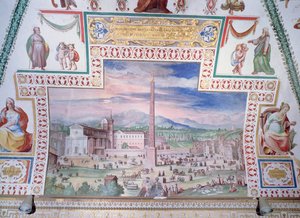 ポポロ広場、教皇シクストゥス5世の支配下 作： Italian School